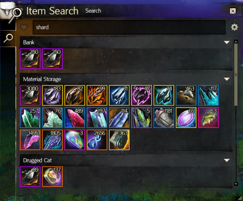 Item Search 모듈 화면