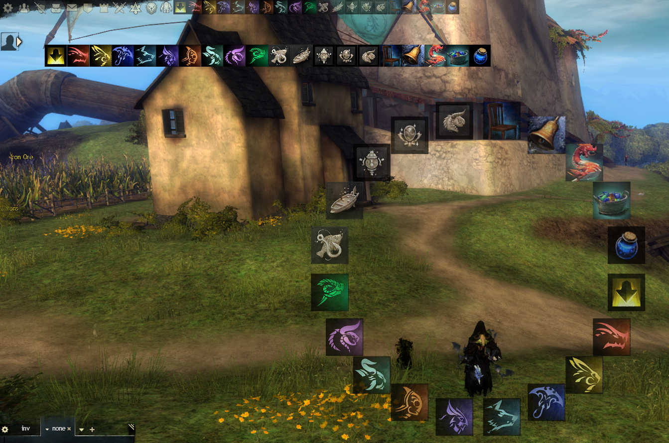 Mounts & More 라디얼 메뉴 화면